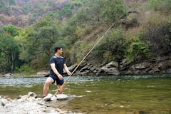 Union Law Minister Kiren Rijiju Tries His Hand At Trout Fishing In Arunachal. SEE PICS