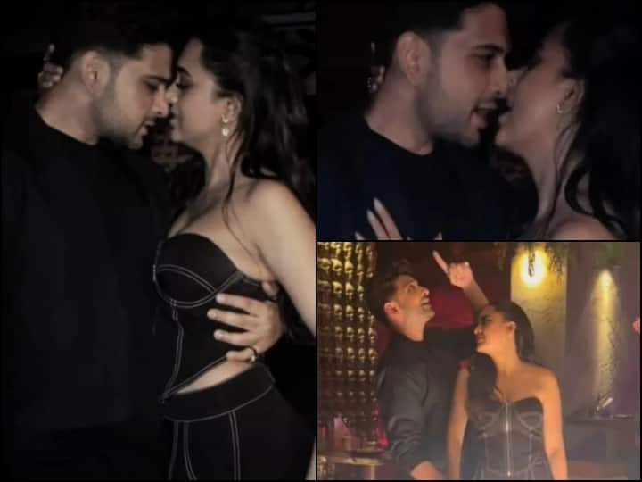 Karan Kundrra Tejasswi Prakash Romantic Dance and Lip Lock Video Viral From Their Friend Birthday Party Karan Tejasswi Lip Lock: पार्टी में हद से ज्यादा रोमांटिक हुए करण कुंद्रा-तेजस्वी प्रकाश, लिप-लॉक का वीडियो हुआ वायरल