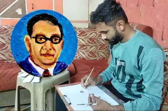 महामानवाला अनोखी मानवंदना, एक रुपयावर साकारलं डॉ. बाबासाहेब आंबेडकरांच चिञ