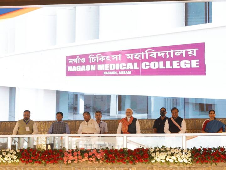 PM Modi dedicated Rs 14,300 crore worth of development projects and also virtually inaugurated three medical colleges at Nalbari, Nagaon and Kokrajhar. (Image Source: Pallav Bora)