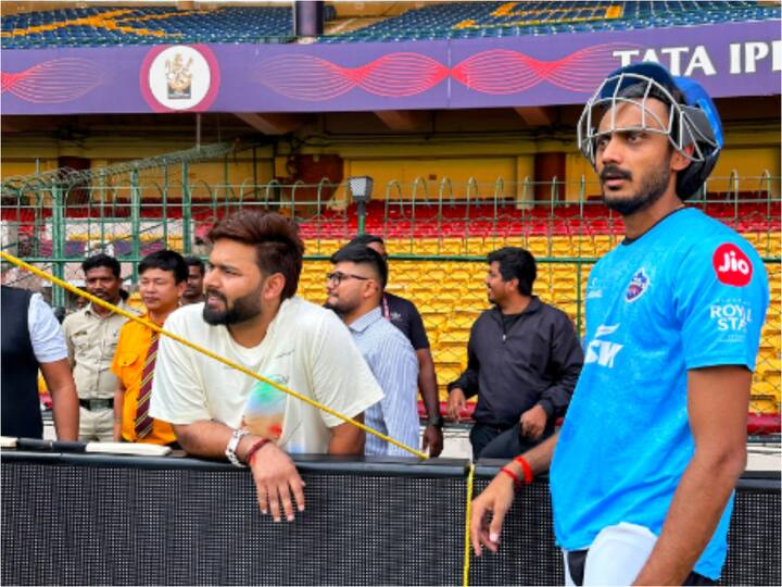 IPL 2023 Rishabh Pant Viral Pics Rishabh Pant Attends Delhi Capitals Practice Session Ahead Of DC vs RCB IPL 2023 Match Rishabh Pant Attends Delhi Capitals' Practice Session Ahead Of DC vs RCB IPL 2023 Match, Pics Go Viral