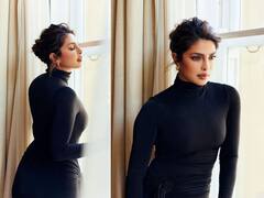 Priyanka Chpra: 'देसी गर्ल' प्रियांका ब्लॅक आऊटफिटमध्ये दिसते खास; 'सिटाडेल' च्या प्रमोशनसाठी केला खास लूक