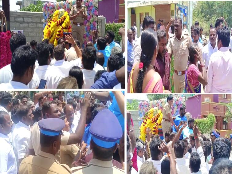 Commotion in tindivanam Dispute over garlanding Ambedkar statue BJP VCK clash TNN திண்டிவனத்தில் பரபரப்பு... அம்பேத்கர் சிலைக்கு மாலை அணிவிப்பதில் தகராறு...பாஜக விசிக மோதல்