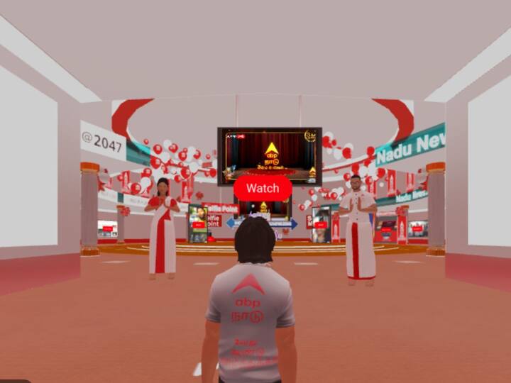 Once you enter ABP Nadu Metaverse, you can interact with news and videos in the form of cool avatars. [Image Credit: ABP Nadu Metaverse]