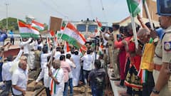 IN PICS: TN Cong Workers Stage Rail Roko Against Rahul Gandhi's Disqualification