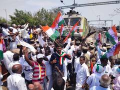 IN PICS: TN Cong Workers Stage Rail Roko Against Rahul Gandhi's Disqualification