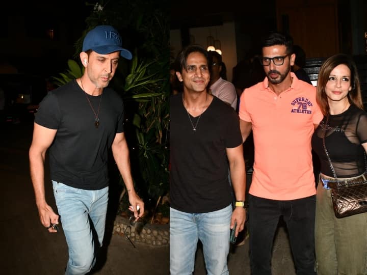 Hrithik Roshan Spotted: ऋतिक रोशन को बीती रात उनकी एक्स वाइफ सुजैन खान और उनके परिवार के साथ डिनर पर स्पॉट किया गया था.