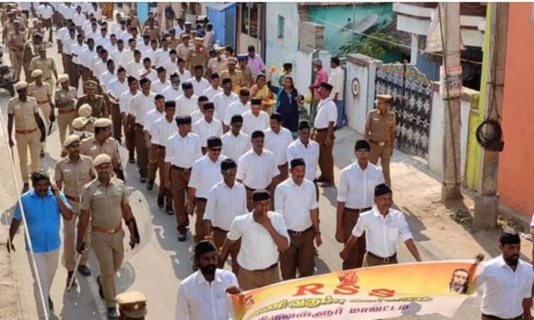 RSS in Pudukottai district. Heavy police security for team class procession TNN கறம்பக்குடி, கந்தர்வகோட்டையில் ஆர்.எஸ்.எஸ். அணி வகுப்பு ஊர்வலம்