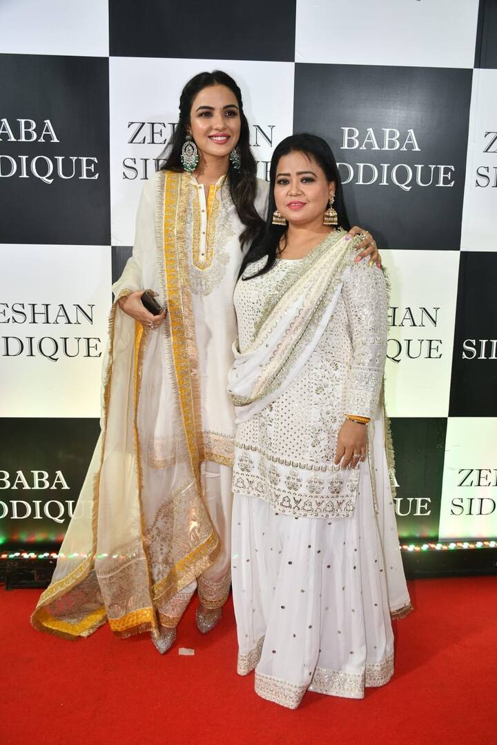 Actor Jasmin Bhasin looked resplendent in a white patiala suit that she accessorised with a pair of chandbaalis. Comedian and host Bharti Singh looked gorgeous in a white sharara.