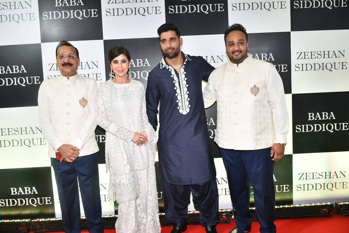 Bollywood actress and politician Urmila Matondkar turned heads in a white sharara as she arrived with her husband for the iftar party.