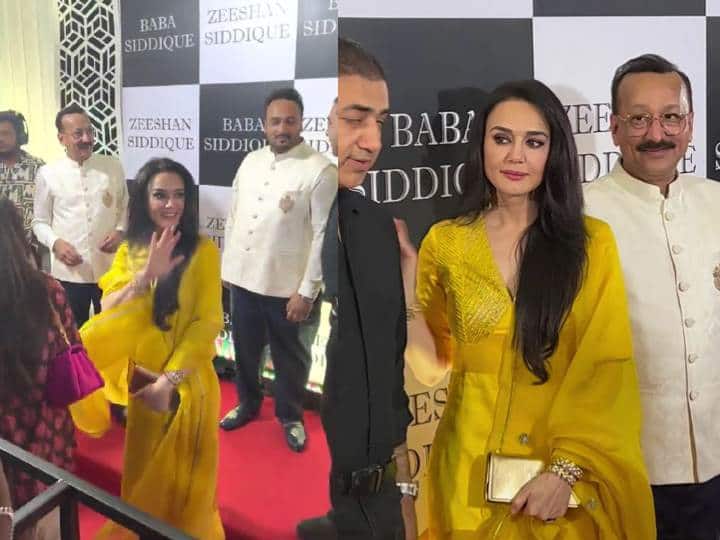 Preity Zinta look gorgeous in traditional look as she spotted at Baba Siddique Iftaar Party इफ्तार पार्टी में एकदम संस्कारी अंदाज में स्पॉट हुईं Preity Zinta, ट्रेडिशनल लुक में लगीं बेहद खूबसूरत