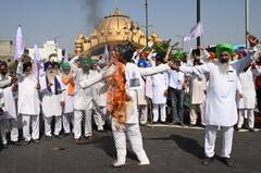 Punjab Farmers Block Rail Tracks To Protest Against Centre’s Value Cut On Broken Wheat Grains. In Pics