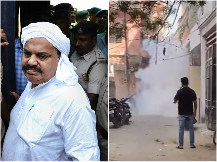 Atiq Ahmed Lawyer Daya Shankar Mishra Prayagraj Three Crude Bombs Hurled uttar pradesh slain gangster CM Yogi Adityanath Three Crude Bombs Hurled Near Home Of Atiq Ahmed's Lawyer In Prayagraj. Video