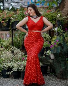 Honey Rose: రెడ్ రోజ్ అందంతో పోటీ పడుతున్న హనీ రోజ్