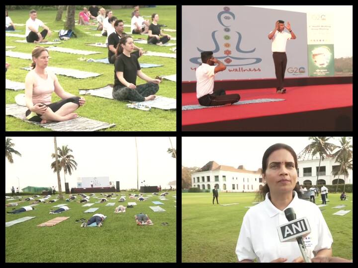A yoga session was organised for the G20 delegates in Panaji, Goa on Tuesday.