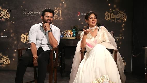 Sai Dharam Tej & Samyuktha Menon Interview | సినిమాలో సంయుక్త మీనన్ చాలా భయపడెతుంది | Virupaksha |