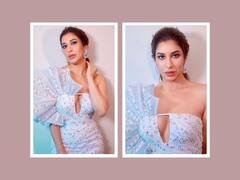 Sophie Choudry Poses In A Pearl-Embellished Gown As She Attends The 'Hello! Hall Of Fame Awards'