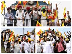 Punjab Farmers Block Rail Tracks To Protest Against Centre’s Value Cut On Broken Wheat Grains. In Pics