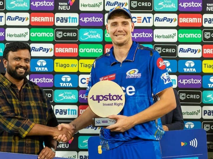 IPL 2023 SRH vs MI Mumbai Indians all rounder Cameron Green player of the match statement know what he said match SRH vs MI: मुंबई की जीत के हीरो रहे कैमरून ग्रीन, पढ़ें कैसे ‘प्लेयर ऑफ द मैच’ बनने के बाद बंद किया आलोचकों का मुंह