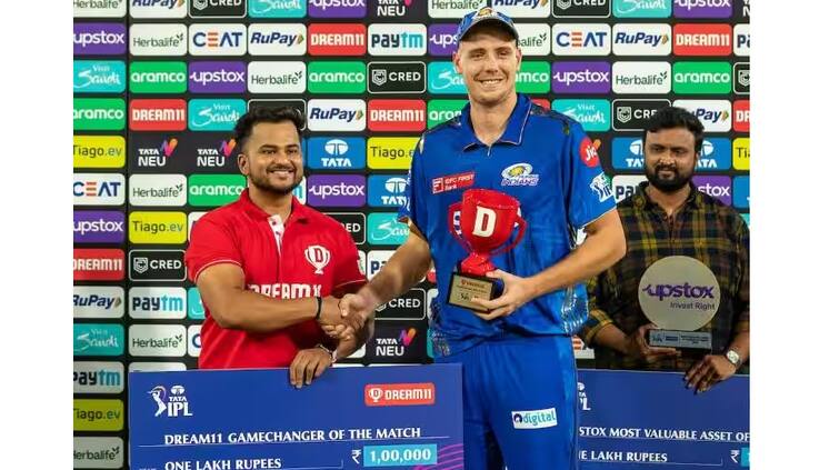 Cameron Green won 4 awards played an important role in the victory of Mumbai Indians Cameron Green: ਕੈਮਰਨ ਗ੍ਰੀਨ ਨੇ 4 ਅਵਾਰਡ ਕੀਤੇ ਆਪਣੇ ਨਾਂ, ਮੁੰਬਈ ਇੰਡੀਅਨਜ਼ ਦੀ ਜਿੱਤ 'ਚ ਨਿਭਾਈ ਅਹਿਮ ਭੂਮਿਕਾ