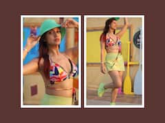 Divya Agarwal Colours Instagram In A Quirky Top And Skirt