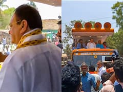 Karnataka Election: JP Nadda, CM Bommai, Actor Kiccha Sudeep Hold Road Show In Shiggaon—In Pics