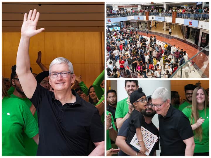 Apple CEO Tim Cook was at the national capital's first Apple Retail store. It is also the second Apple store in India, the first being in Mumbai.