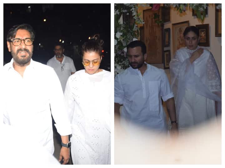 A day after film producer and singer Pamela Chopra's demise many celebrities including Ajay-Kajol, Kareena-Saif, and Sidharth-Kiara visited Aditya Chopra’s home in Mumbai to offer their condolences.