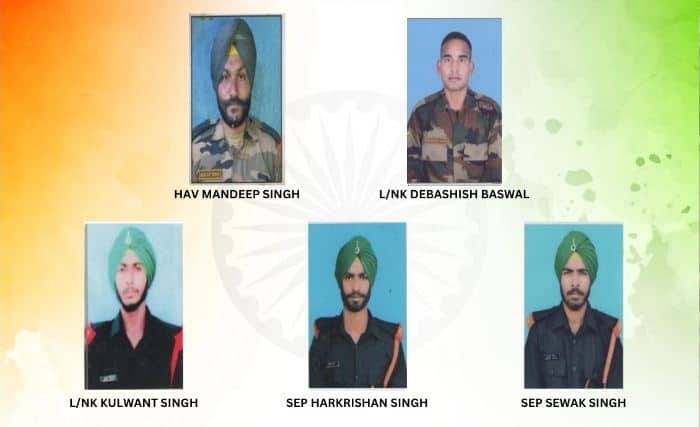 Poonch Terror Attack five soldiers killed in a terrorist attack on a truck in Poonch Indian Army releases names of soldiers Poonch Terror Attack : पुंछ दहशतवादी हल्ल्यात शहीद झालेल्या जवानांची नावं भारतीय लष्कराकडून जाहीर