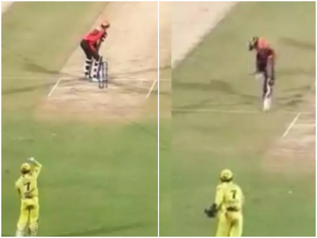 IPL 2023 MS Dhoni Shadow Practices Run-Out Seconds Before Actually Pulling It Off Vs SRH Dhoni Video Goes Viral IPL 2023: MS Dhoni Shadow Practices Run-Out Seconds Before Actually Pulling It Off Vs SRH, Video Goes Viral. WATCH