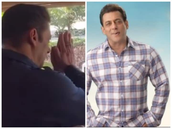 Salman Khan Greets Sea Of Fans Outside His Home On Eid 2023 Watch video ANN Eid 2023: Salman Khan ने अपने घर के बाहर फैंस की भीड़ देख जोड़ लिए हाथ, इस अंदाज में दी ईद की बधाई