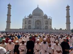 Eid 2023: मोहब्बत की मिसाल, ईद पर ताजमहल नमाजियों से गुलजार, अदा की नमाज, मांगी देश में अमन चैन की दुआ