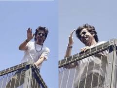 Shah Rukh Khan: शाहरुखनं मन्नतच्या बाल्कनीत येऊन चाहत्यांना दिल्या ईदच्या शुभेच्छा; पाहा फोटो