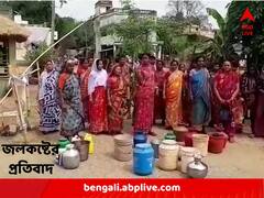 গরমে পানীয় জলের হাহাকার, হাঁড়ি, কলসি নামিয়ে পথ অবরোধ বাঁকুড়ার গ্রামে