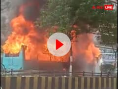 Watch: 30 यात्रियों से भरी बस में अचानक लगी आग, ड्राइवर और कंडक्टर की सूझबूझ से टला खौफनाक हादसा