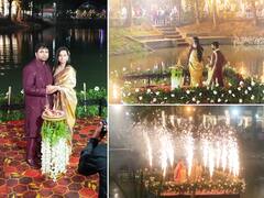 PHOTOS: बाहुबली आनंद मोहन के बेटे की शाही अंदाज में सगाई, नाव पर पानी के बीच चेतन ने आयुषी को पहनाई अंगूठी