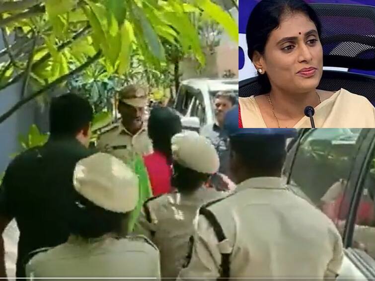 Telangana Politician YS Sharmila Slaps Cops At Paper Leak Protest in middle of road YS Sharmila: நடுரோட்டில் காவலரை அறைந்த முதலமைச்சரின் தங்கை.. ஒய்.எஸ்.ஷர்மிளாவால் தெலங்கானாவில் பரபரப்பு..