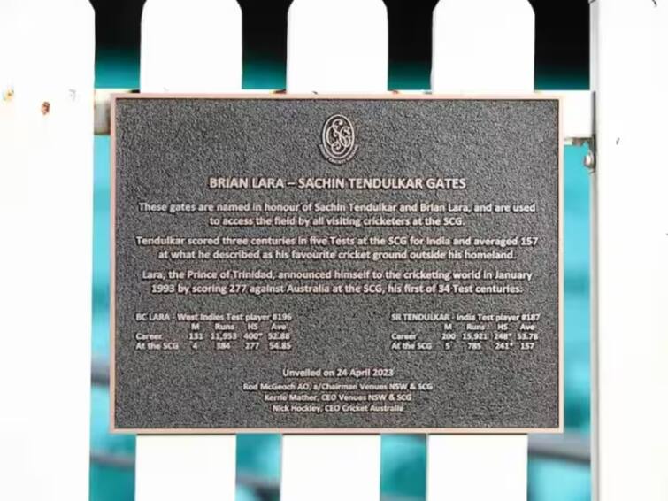 sachin tendulkar birthday scg gate named after sachin unveiled at sydney cricket ground Sachin Tendulkar Birthday: இதைவிட ஒரு சிறந்த பிறந்தநாள் பரிசா..? சிட்னி மைதானத்தில் சச்சினுக்கு சிறப்பு கௌரவம்..!