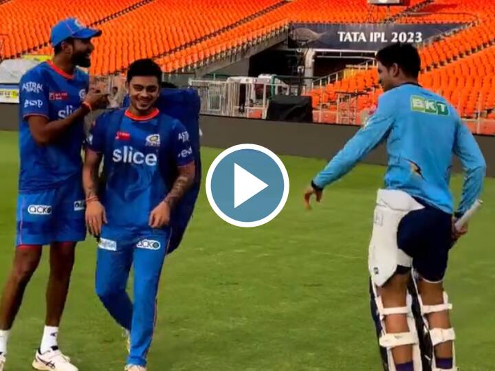 IPL 2023 GT Shubman Gill and MI Ishan Kishan escaped unhurt after being hit by a ball during practice watch video Watch: प्रैक्टिस के दौरान गेंद लगने से बाल-बाल बचे ईशान और गिल! वीडियो में देखें कैसे टला बड़ा हादसा