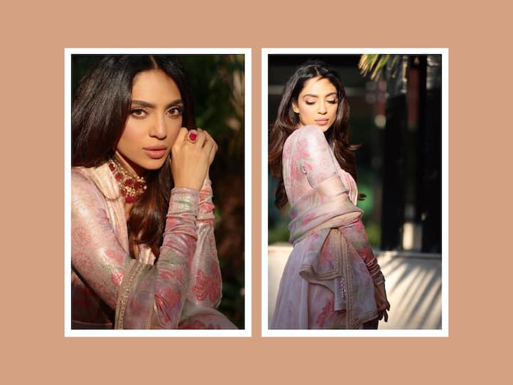 Sobhita Dhulipala was in Hyderabad recently and there she posed in a pastel-coloured ethnic dress with floral prints. Here are the pictures.