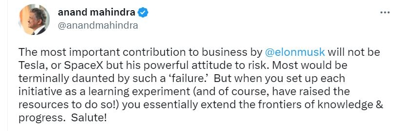 Anand Mahindra: 'एलन मस्क का सबसे बड़ा योगदान टेस्ला और स्पेसएक्स नहीं बल्कि...' आनंद महिंद्रा ने क्यों कहा ऐसा