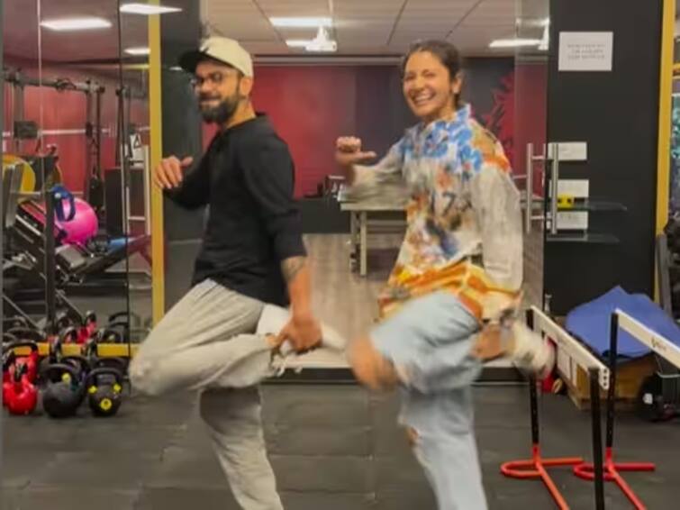 virat kohli anushka sharma dance in gym on punjabi song rcb ipl 2023 Virat Kohli Anushka Sharma Dance: உப்பு கருவாடு, ஊற வச்சசோறு.. மனைவியுடன் கும்மாங் குத்து குத்திய கோலி.. வைரல் வீடியோ!