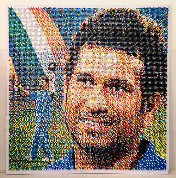 मास्टर ब्लास्टर सचिन तेंडुलकरच्या 50 व्या वाढदिवासानिमित्त एका चाहत्याकडून अनोखी मानवंदना.