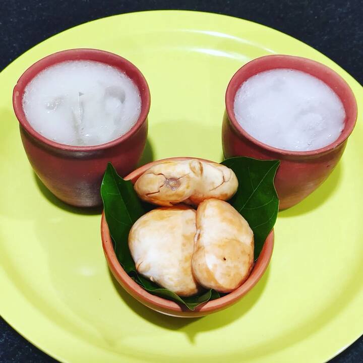 தேவையான பொருட்கள் : இளநீர், தேன், எலுமிச்சை சாறு, நுங்கு 3, புதினா இலை.