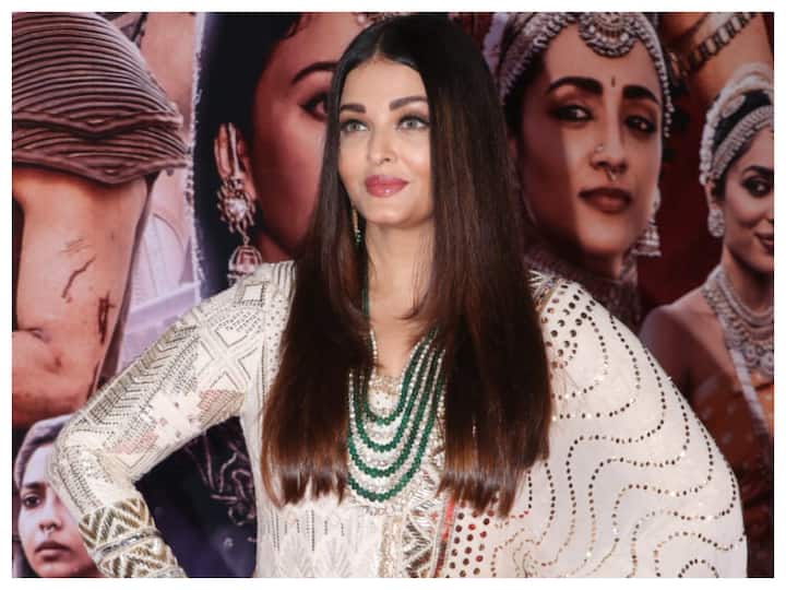 Actress Aishwarya Rai Bachchan, who is gearing up for the second part of Mani Ratnam's magnum opus 'Ponniyin Selvan', was spotted at the promotional event of the film in Mumbai on Tuesday.