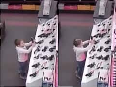 शॉपिंग मॉल में बच्चे ने चेक किया ट्रिमर, हैरतअंगेज अंदाज में उड़ा दिए सिर के बाल 