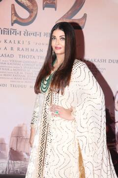 Aishwarya Rai Stuns In Ivory Coloured Anarkali Suit At The Promotion Of Ponniyin Selvan 2 - See Pics