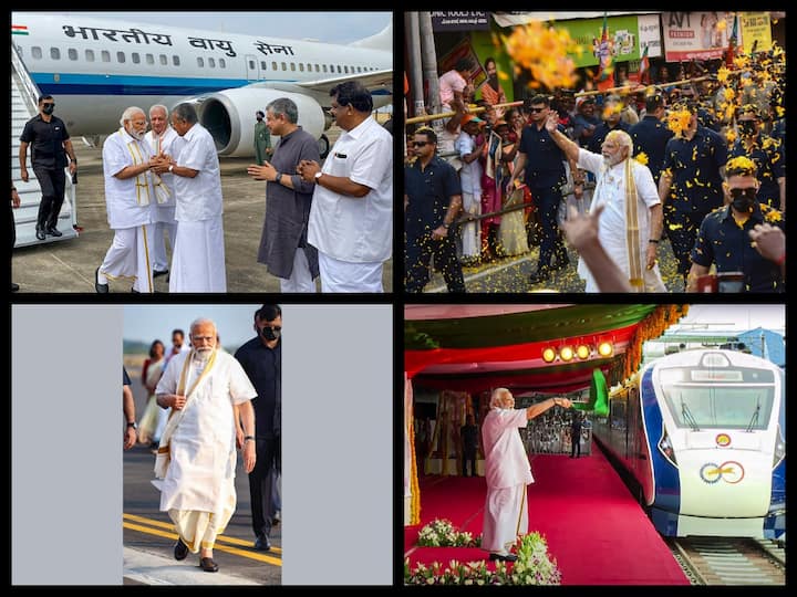 PM Narendra Modi today flagged off the Vande Bharat Express in Thiruvananthapuram during his two-day visit to the state of Kerala. He will inaugurate several development projects during the day.