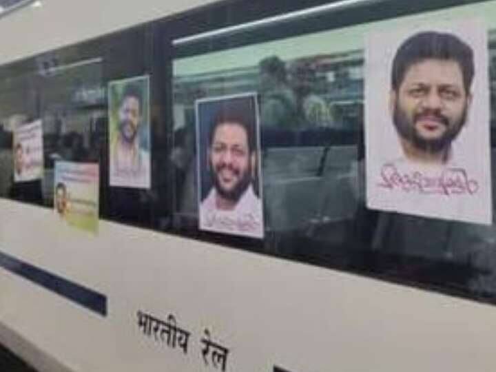 Congress MP VK Sreekandan Poster appear on Kerala vande bharat train at shoranur station PM Modi Flag Off Poster On Vande Bharat Train: केरल में वंदे भारत ट्रेन पर लगे कांग्रेस सांसद के पोस्टर, पीएम मोदी ने दिखाई थी हरी झंडी, FIR दर्ज