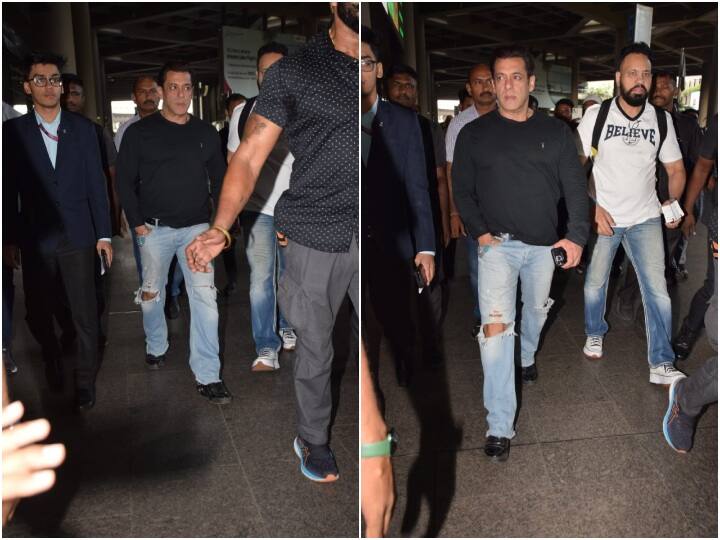 Salman Khan:  सलमान खान हाल ही में रिलीज हुई अपनी फिल्म ‘किसी का भाई किसी की जान’ के प्रमोशन के लिए दुबई गए थे. वहीं सलमान आज कड़ी सुरक्षा के बीच मुंबई लौटे आए. उन्होंने एयरपोर्ट पर क्लिक किया गया.